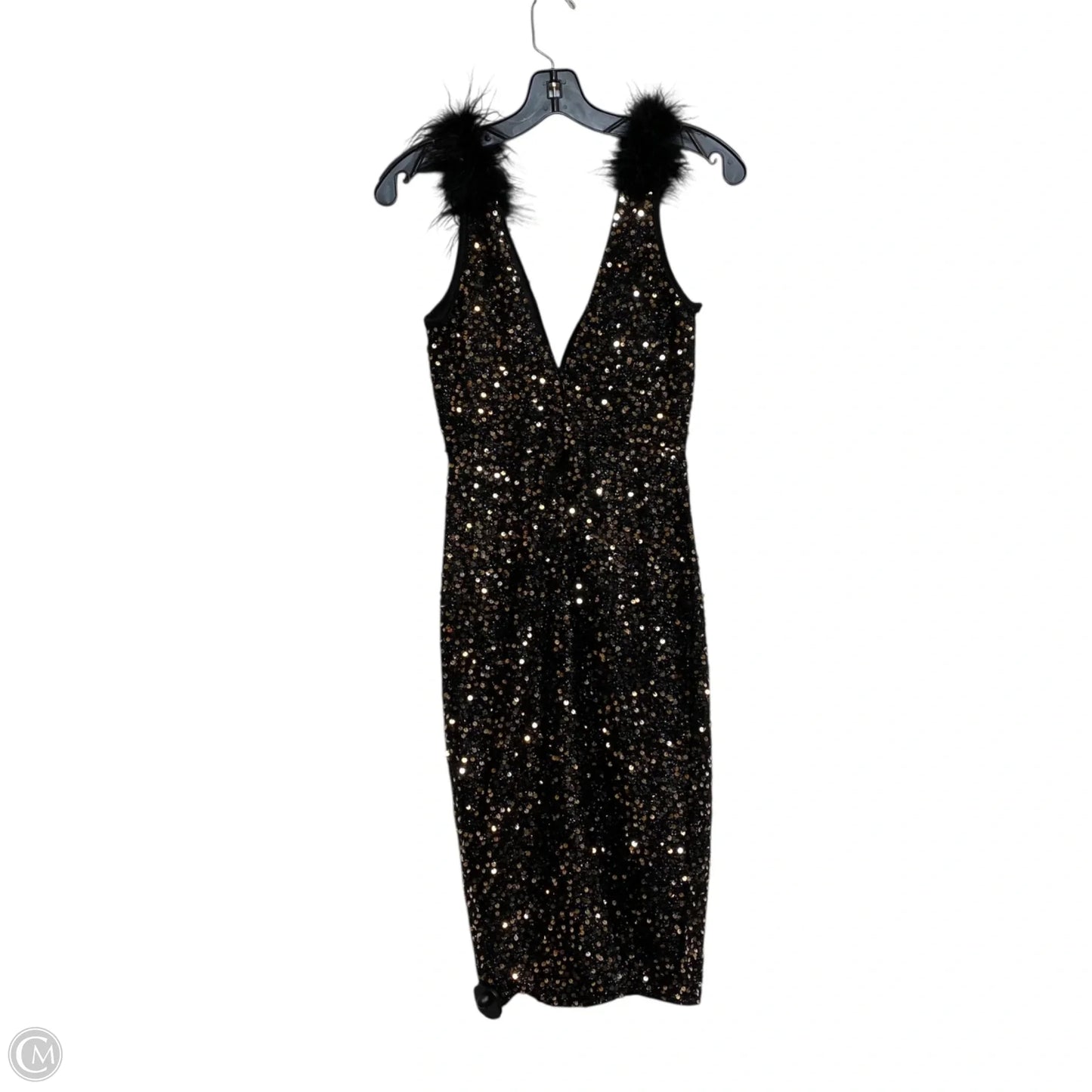 Dress Party Midi By Shein In Black, Size: Xs