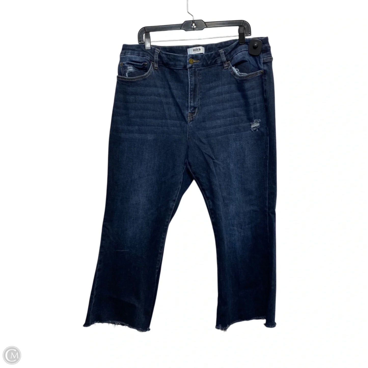 Jeans Straight By Mica Las Angeles In Blue Denim, Size: 18