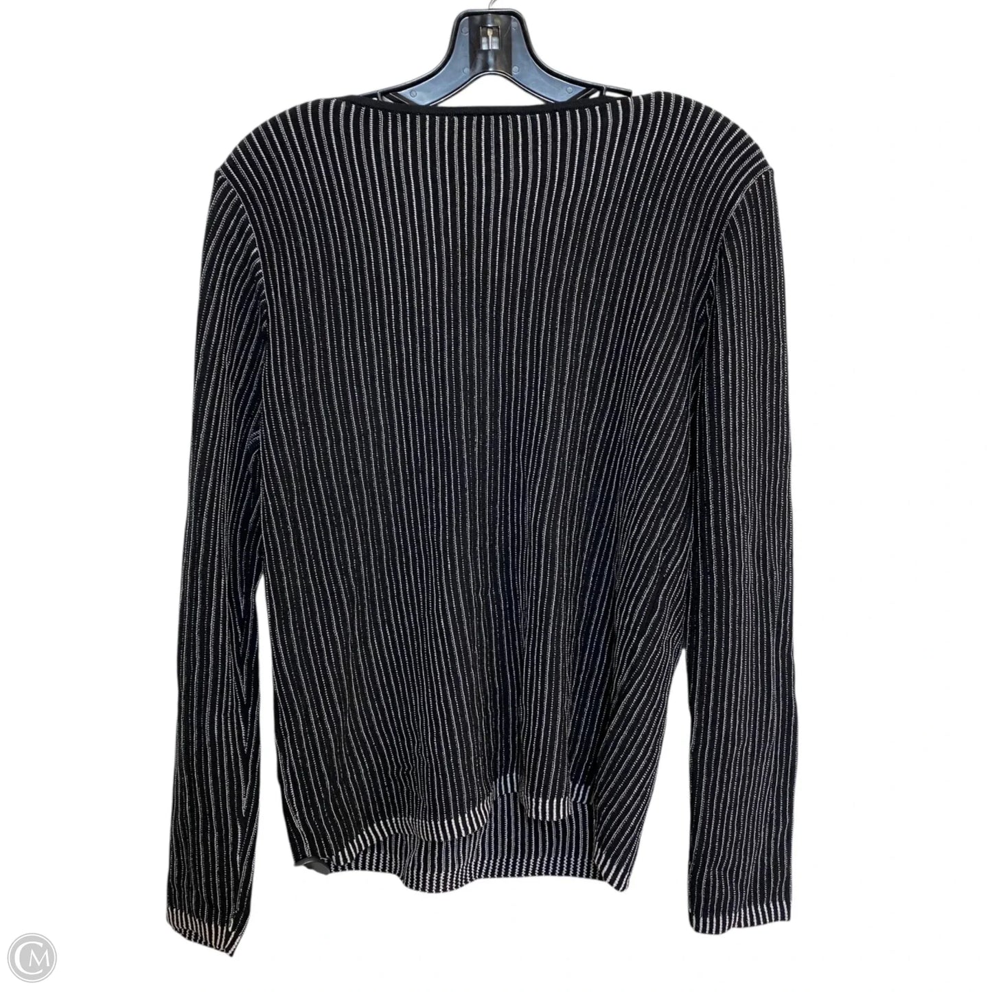 Top Long Sleeve By Ann Taylor In Black & White, Size: M