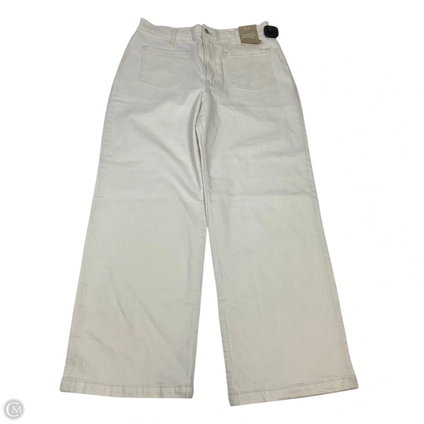 Jeans Wide Leg By Madewell In Cream Denim, Size: 12