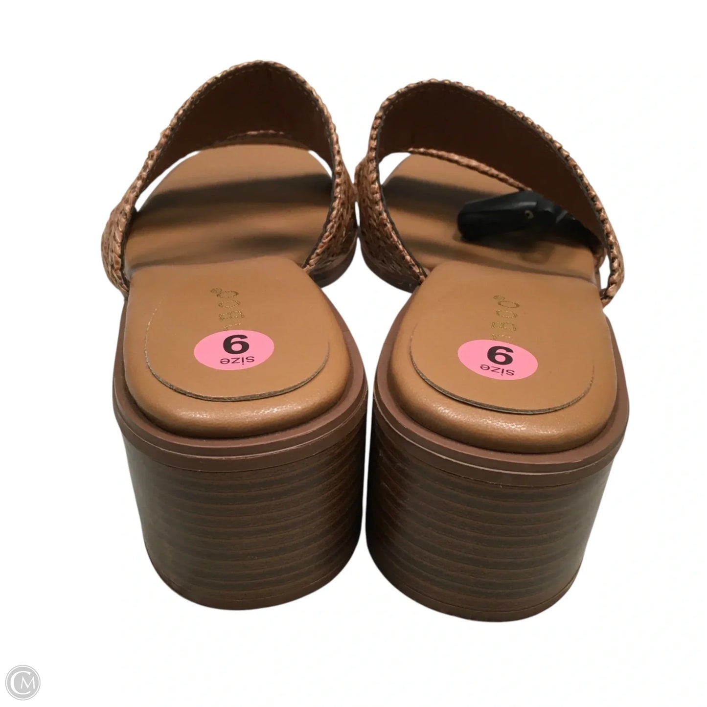 Sandals Heels Block By Bamboo In Brown, Size: 9