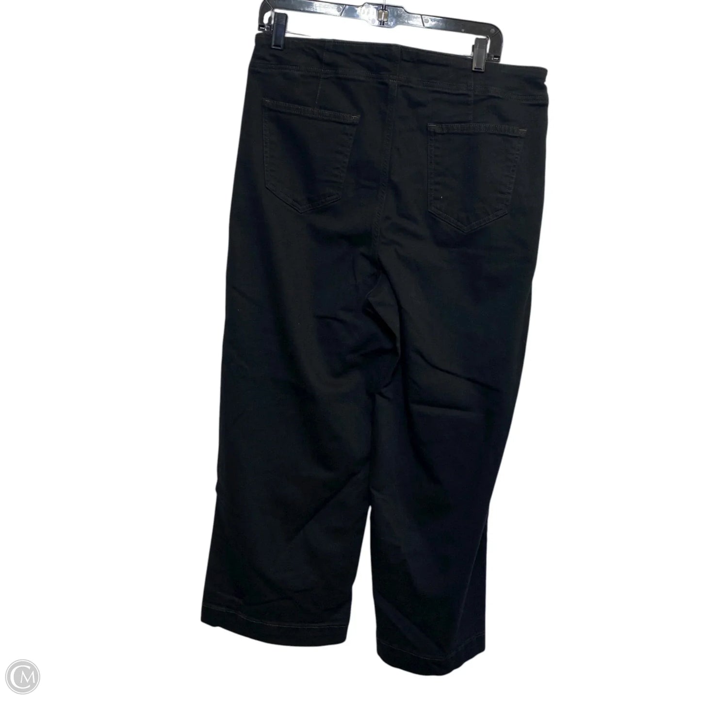 Jeans Wide Leg By Chicos In Black Denim, Size: 14