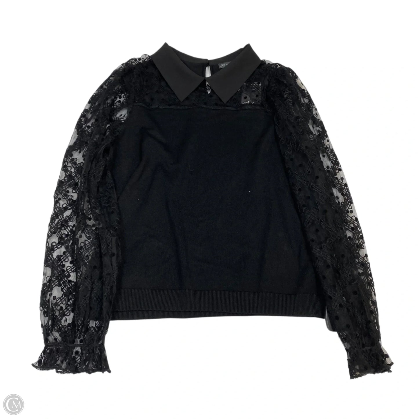 Top Long Sleeve By Adrianna Papell In Black, Size: S