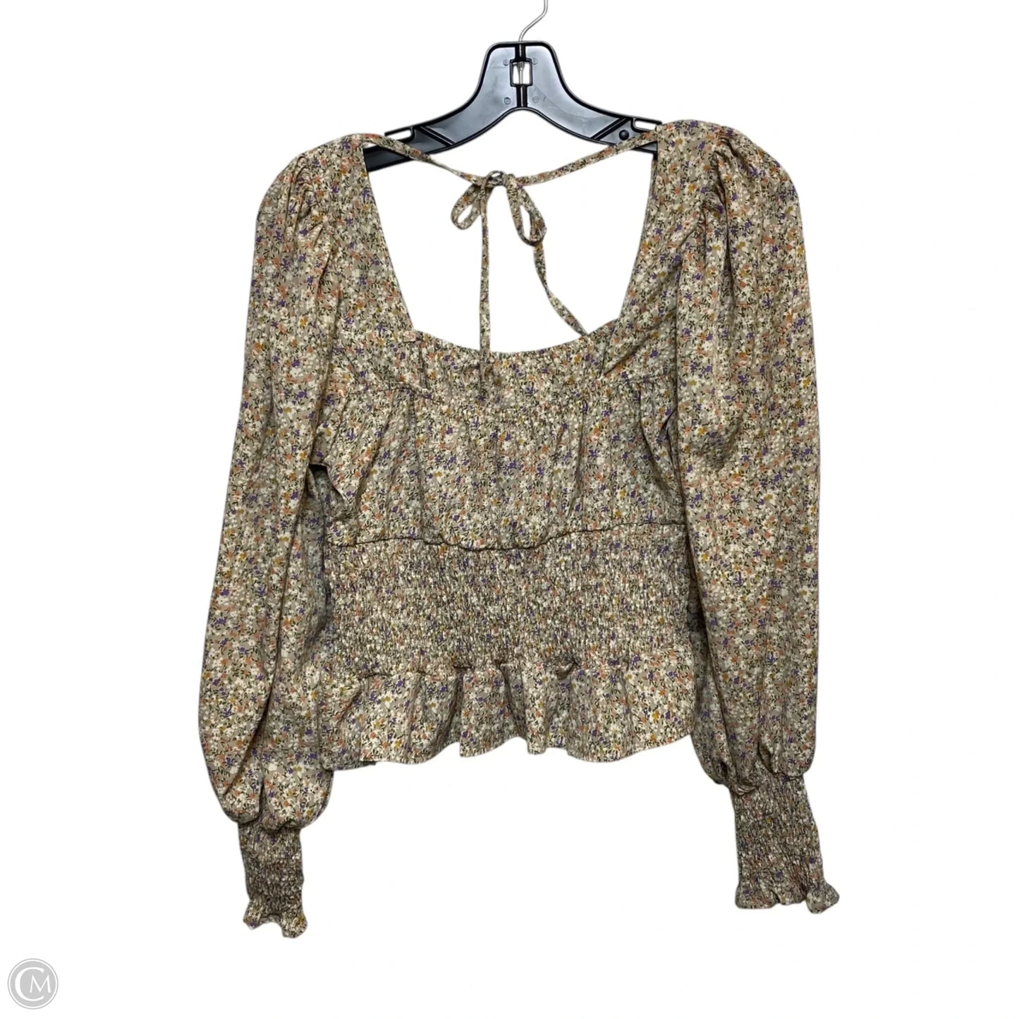 Top Long Sleeve By She + Sky In Tan, Size: M