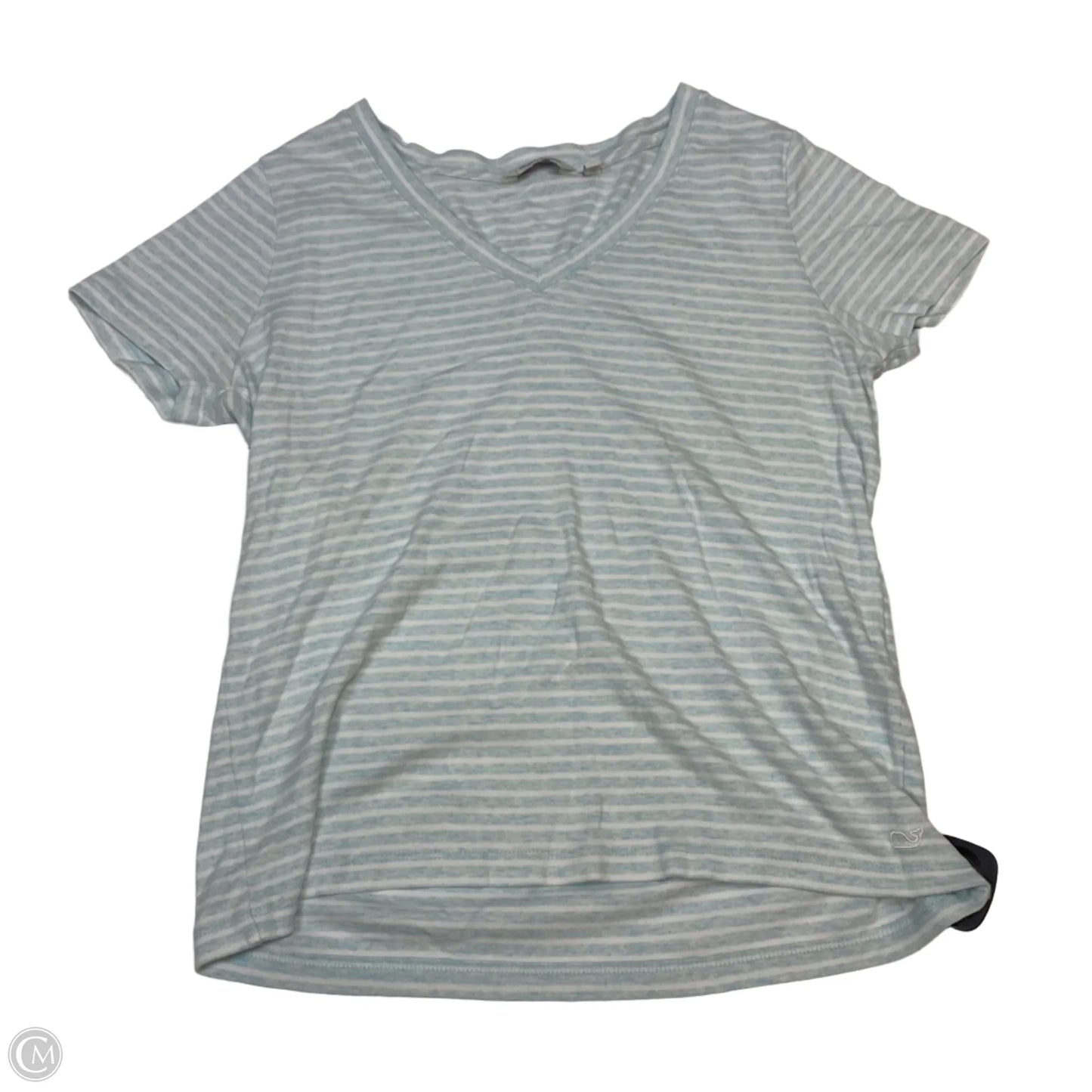 Top Short Sleeve Designer By Vineyard Vines In Blue & White, Size: M