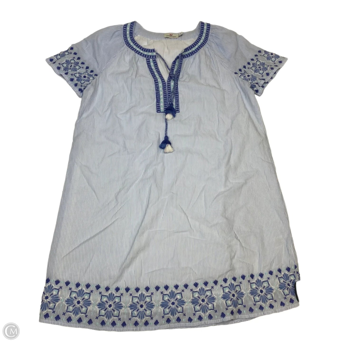 Dress Designer By Vineyard Vines In Blue & White, Size: M