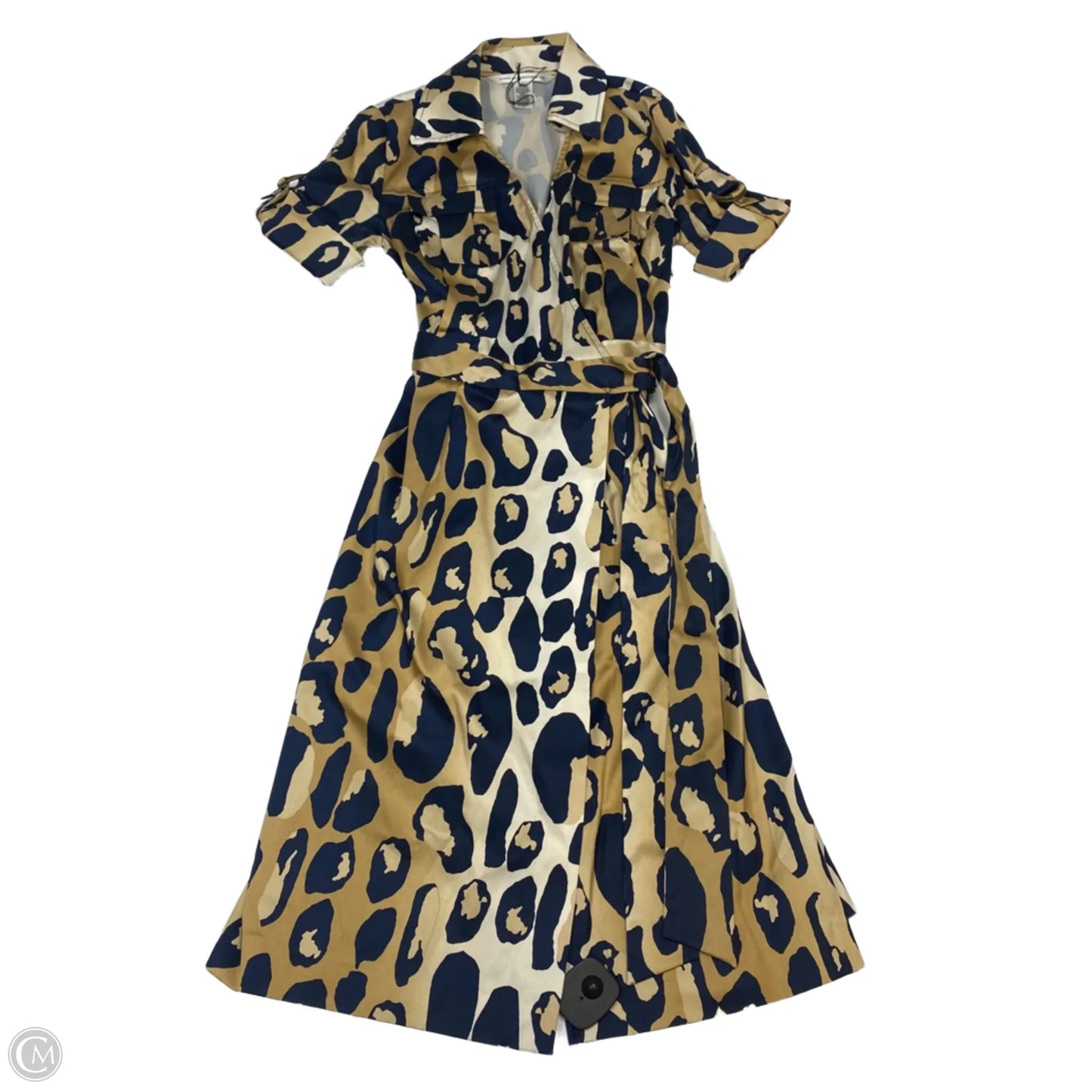Dress Designer By Diane Von Furstenberg In Blue & Tan, Size: Xs