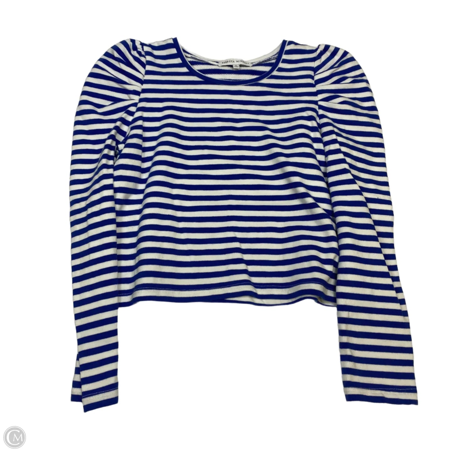 Top Long Sleeve Designer By Rebecca Minkoff In Blue & White, Size: S