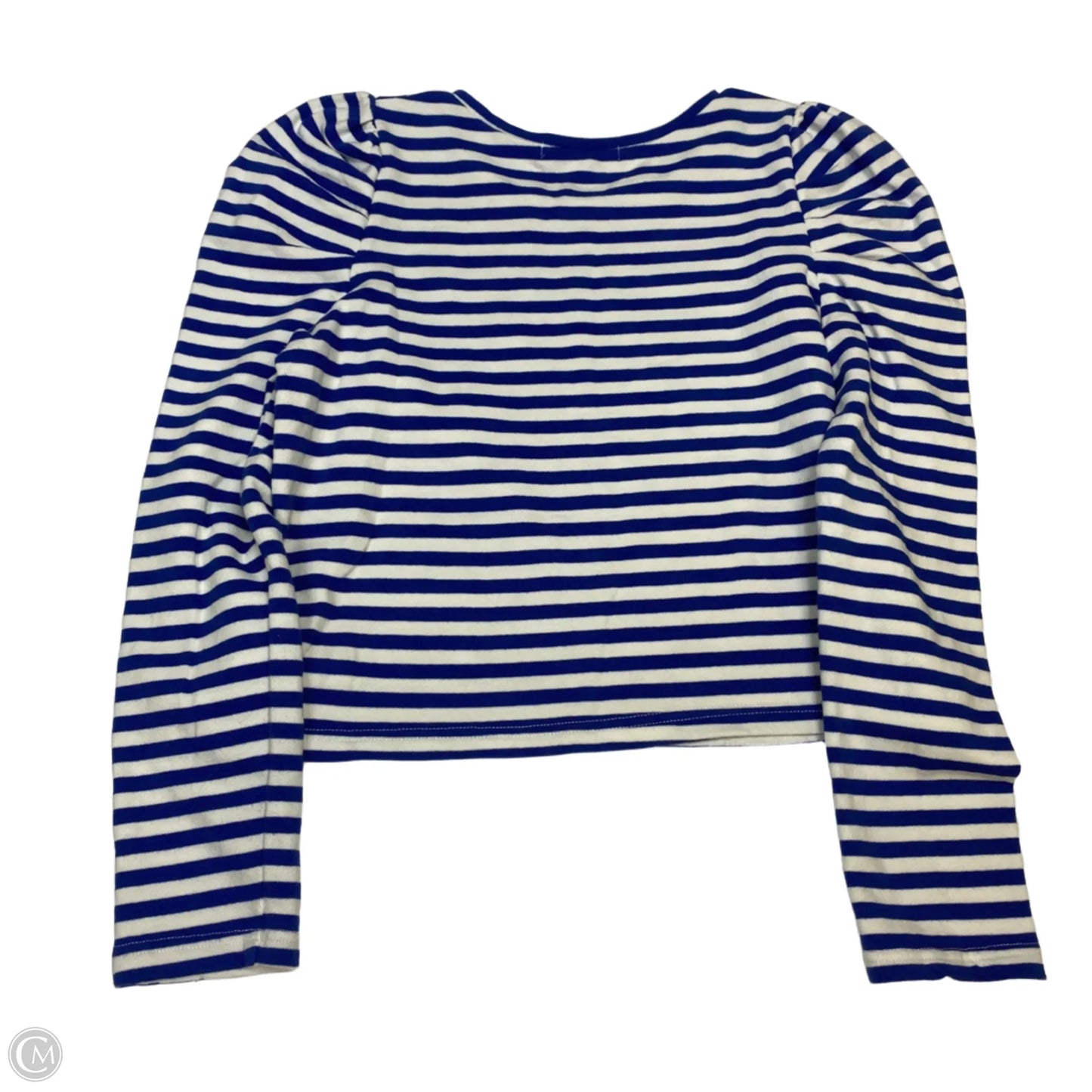 Top Long Sleeve Designer By Rebecca Minkoff In Blue & White, Size: S