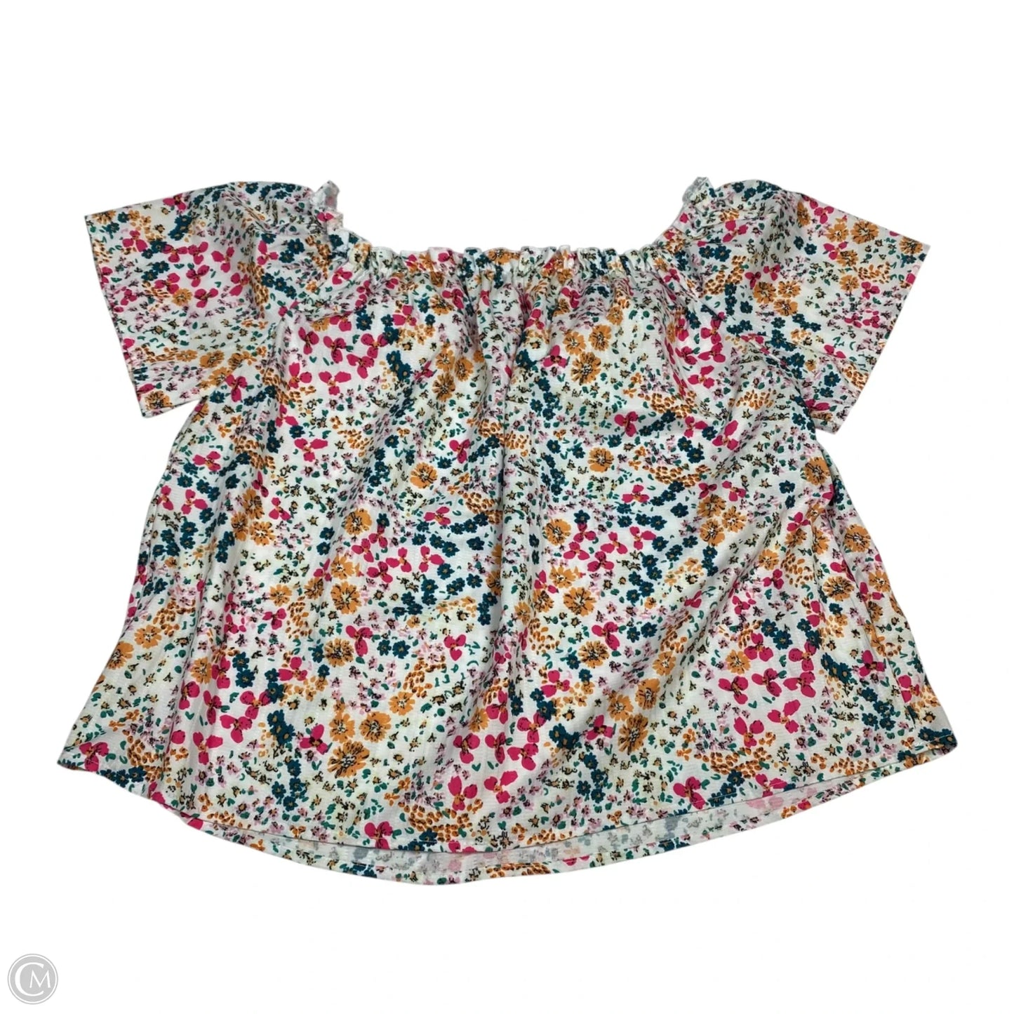 Top Short Sleeve By Shein In Green & Pink, Size: 1x