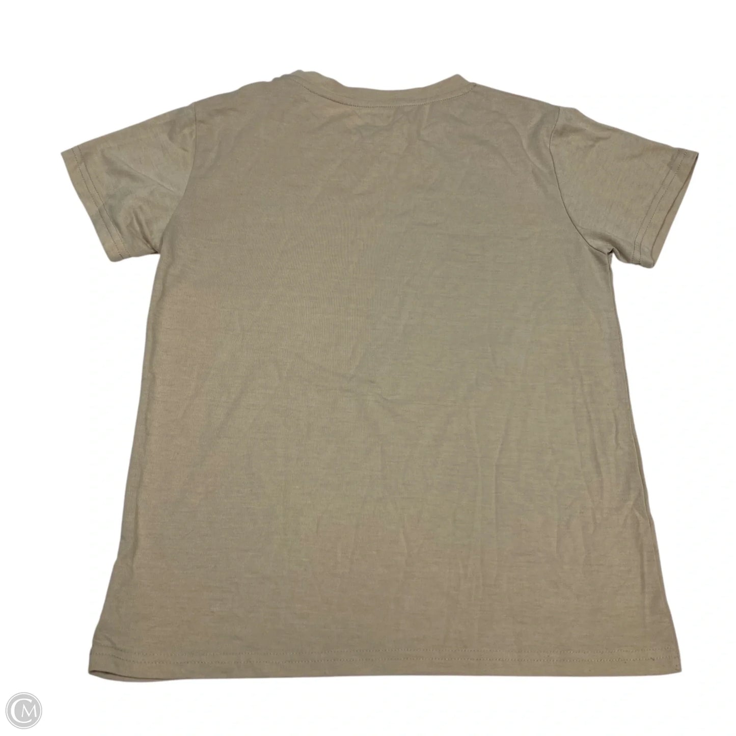 Top Short Sleeve By Shein In Tan, Size: S