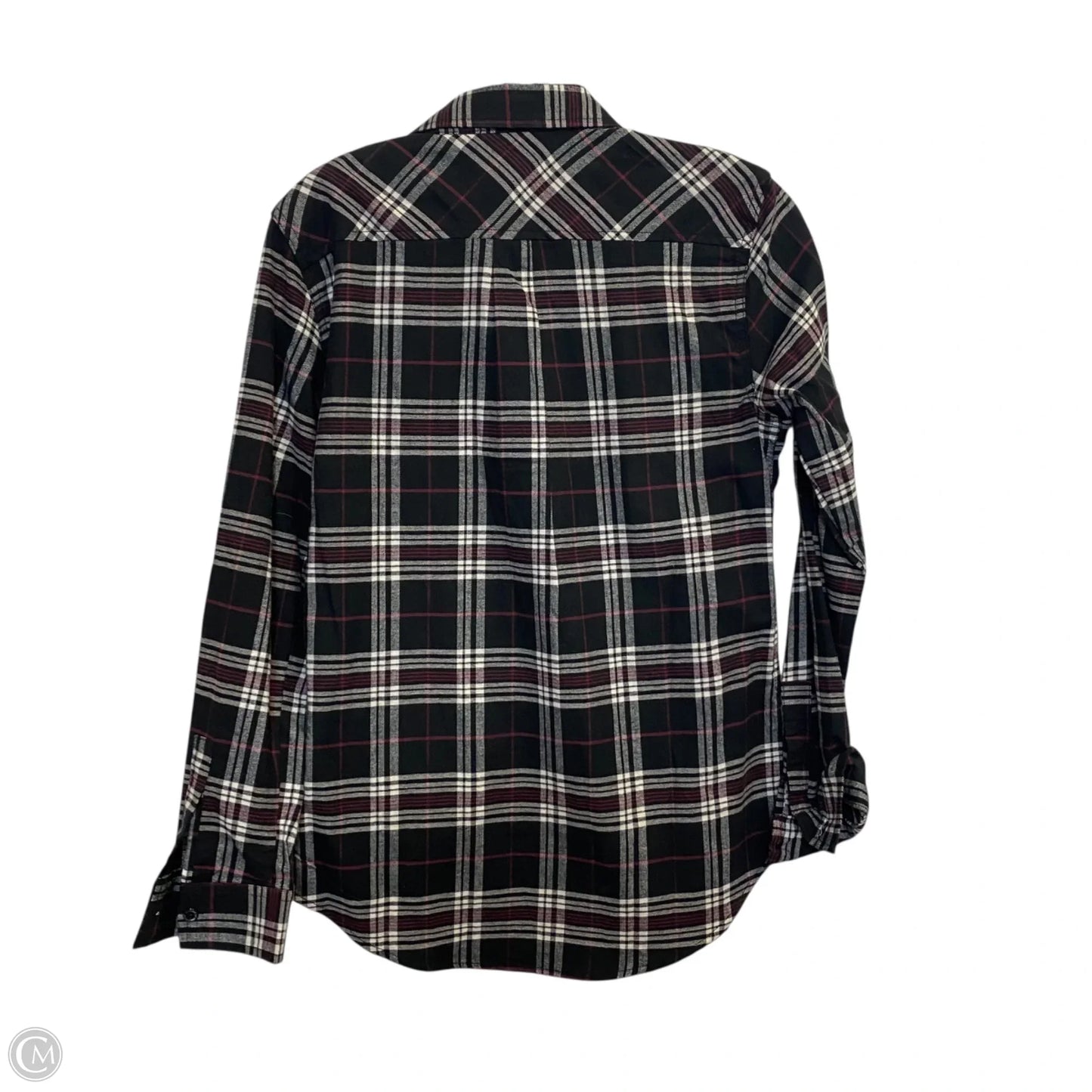 Top Long Sleeve By Weatherproof In Black & White, Size: S