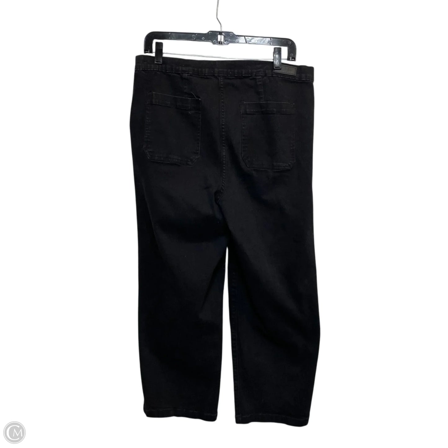 Jeans Wide Leg By Nicole Miller In Black Denim, Size: 14