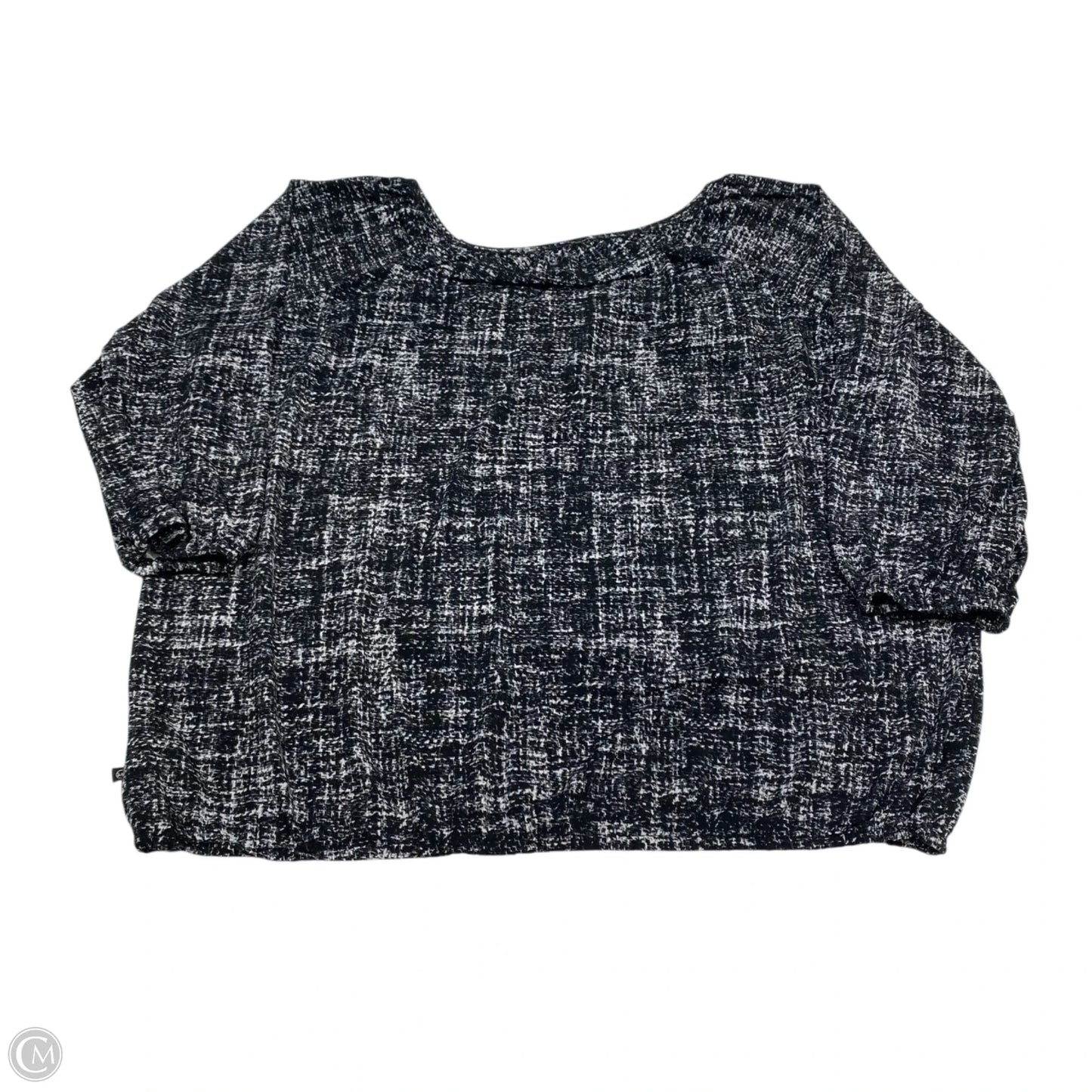 Top 3/4 Sleeve By Michael By Michael Kors In Black & Grey, Size: L