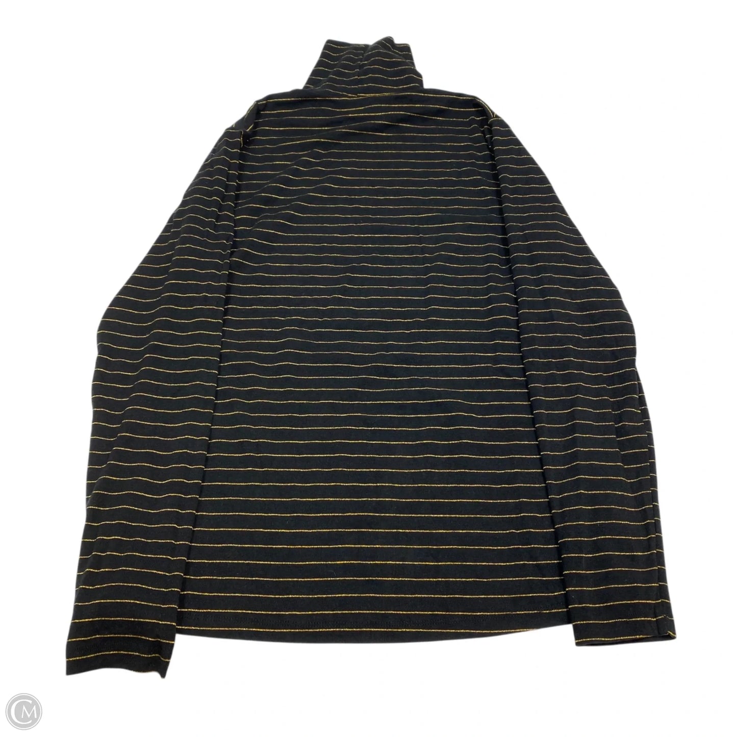 Top Long Sleeve Basic By Time And Tru In Black & Gold, Size: L