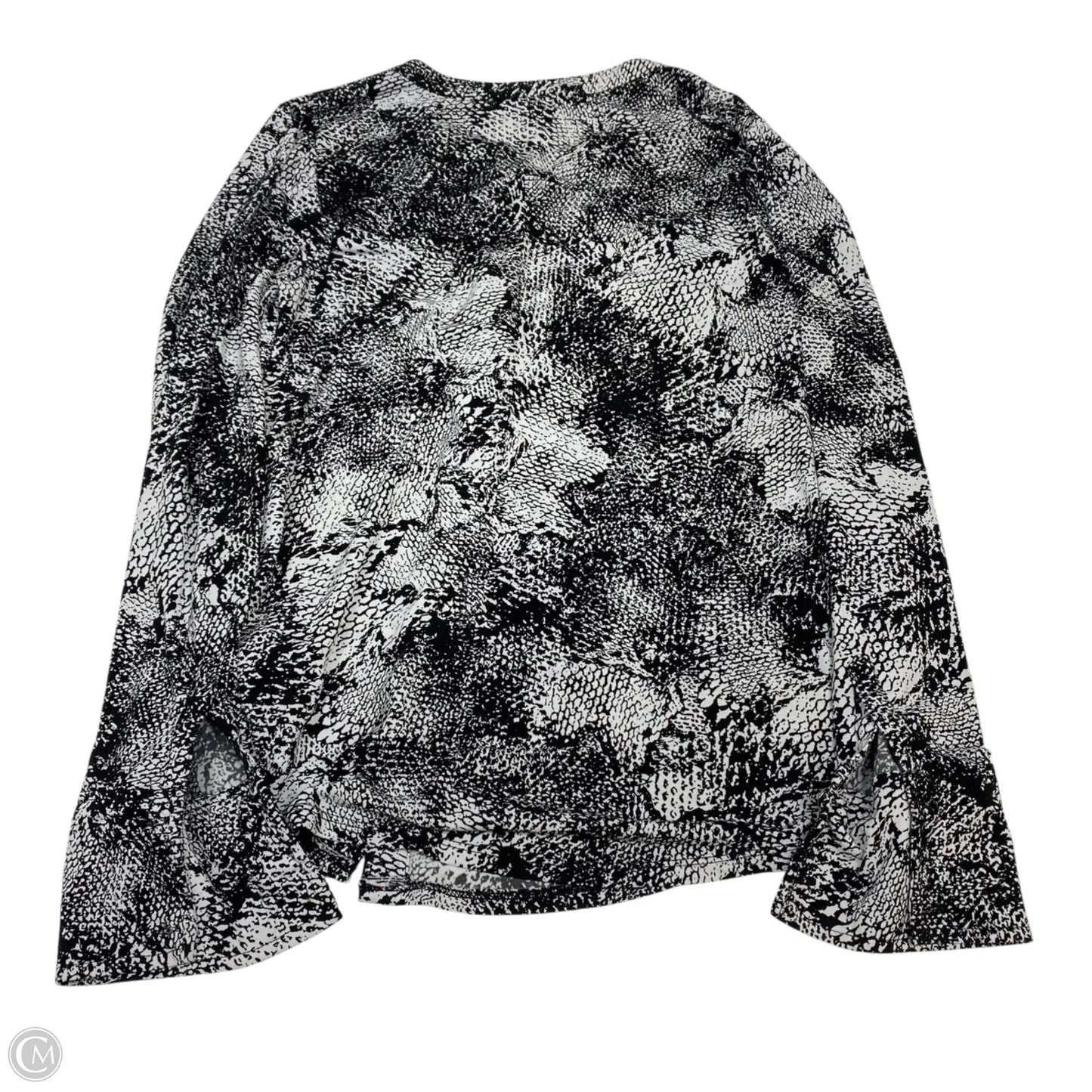 Top Long Sleeve By Dana Buchman In Black & White, Size: M