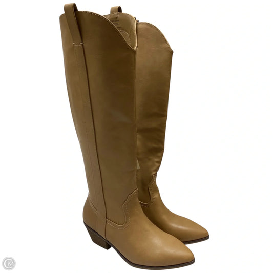 Boots Knee Heels By Universal Thread In Brown, Size: 6