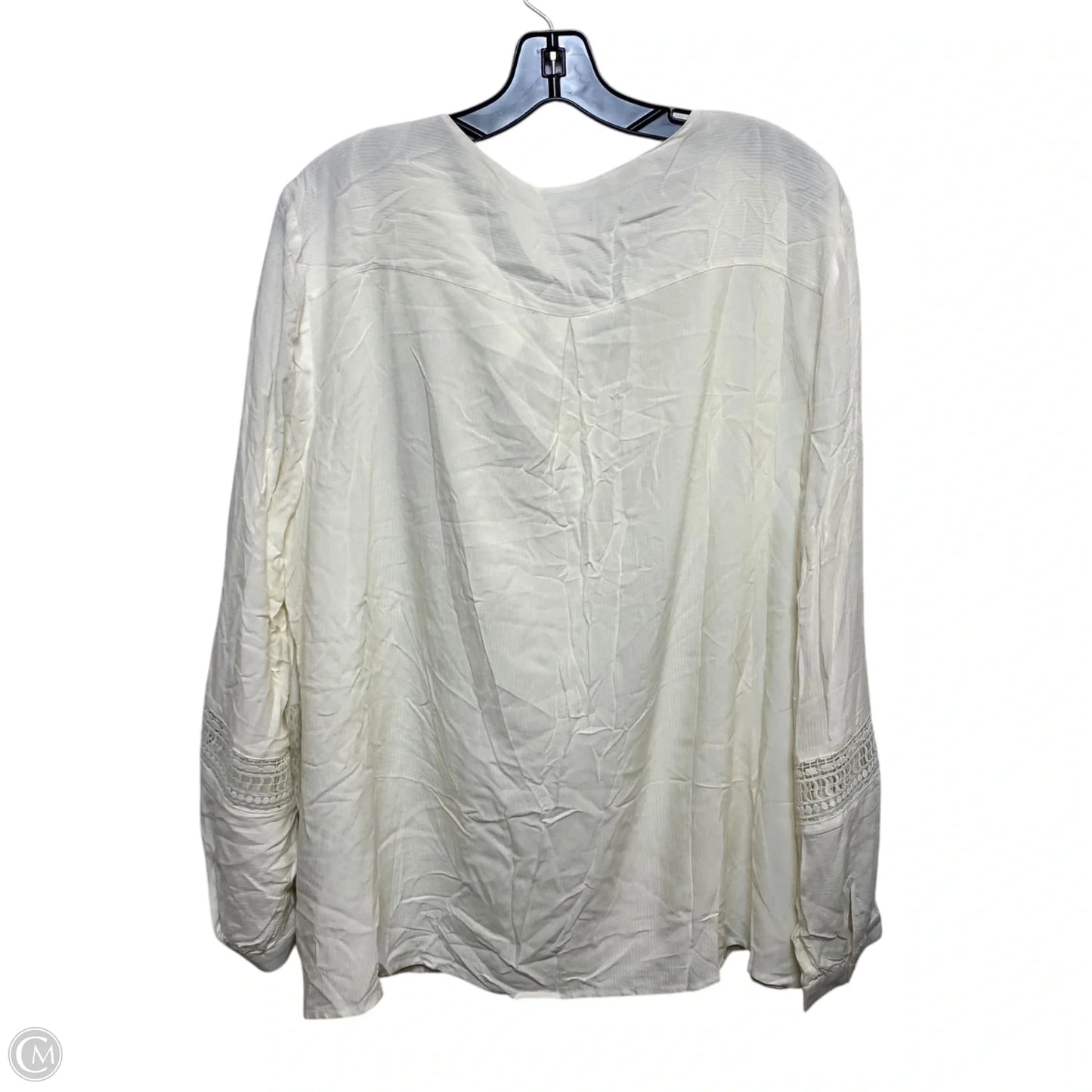 Blouse Long Sleeve By Chicos In Cream, Size: Xl