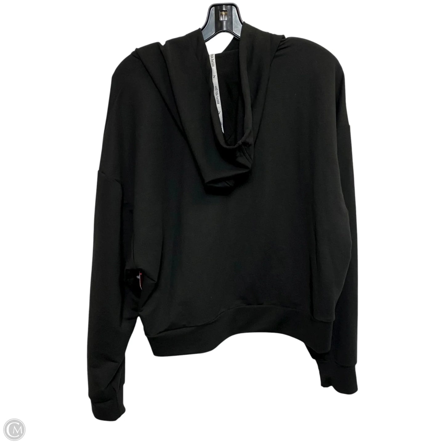 Athletic Top Long Sleeve Hoodie By Puma In Black, Size: L