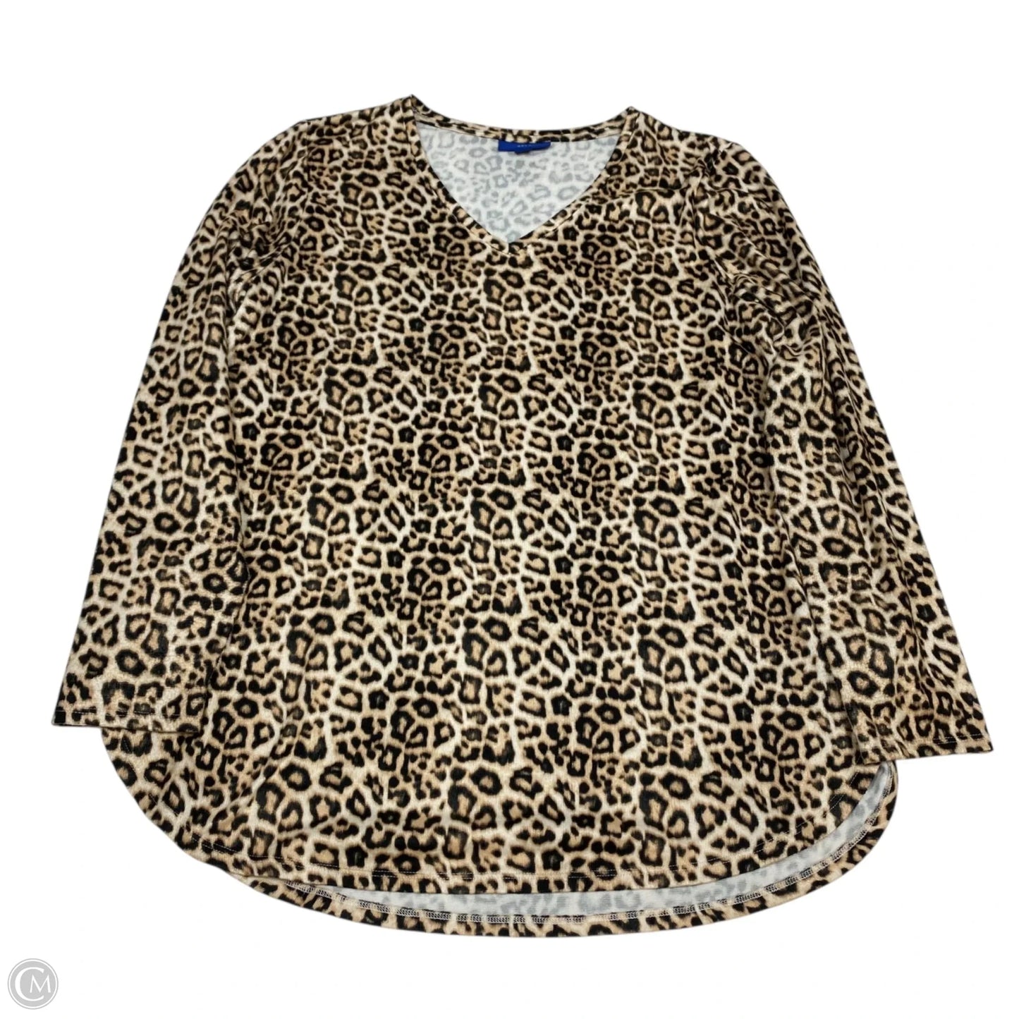 Top Long Sleeve Basic By Apt 9 In Animal Print, Size: Xl