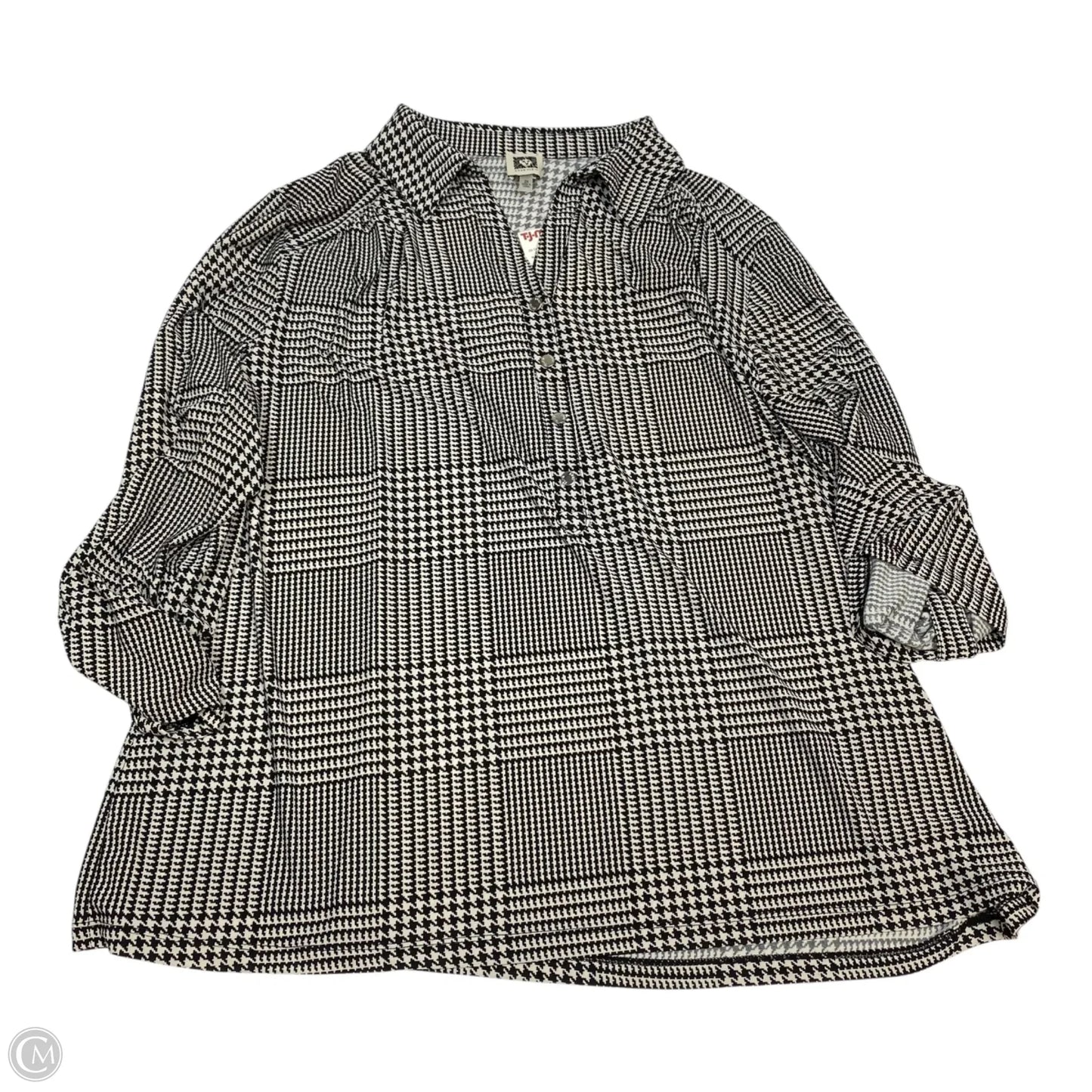 Top Long Sleeve By Shein In Black & Red, Size: 2x