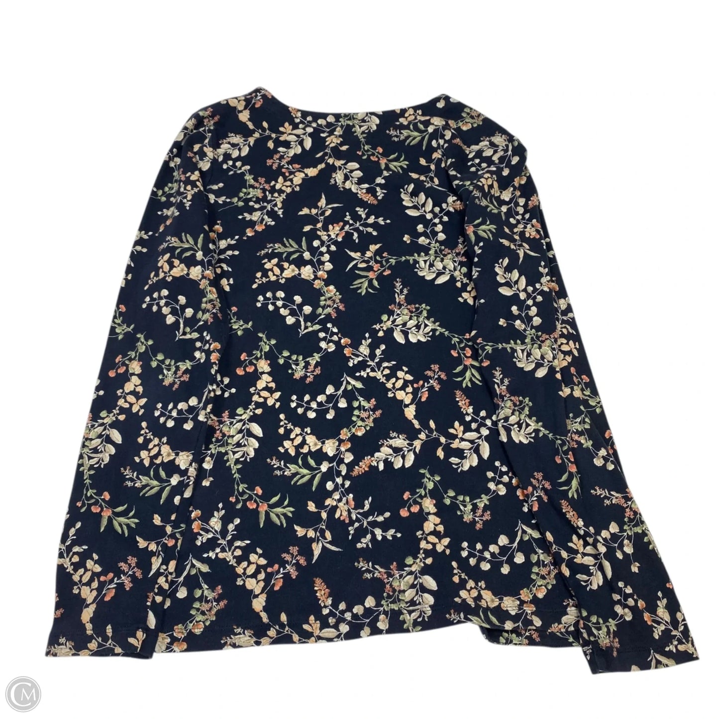 Top 3/4 Sleeve Basic By J. Jill In Blue & Tan, Size: L