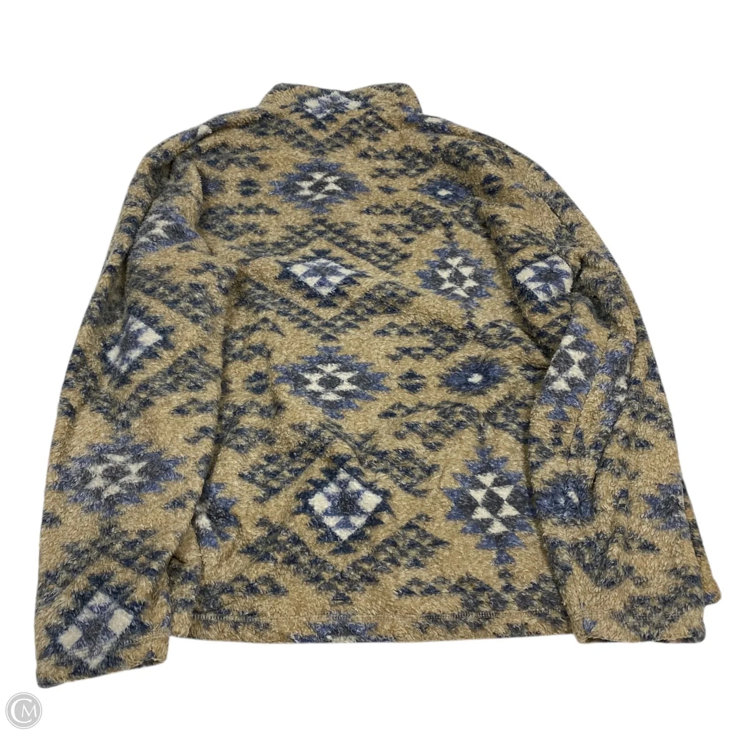 Jacket Fleece By Rowm In Blue & Tan, Size: Xxl