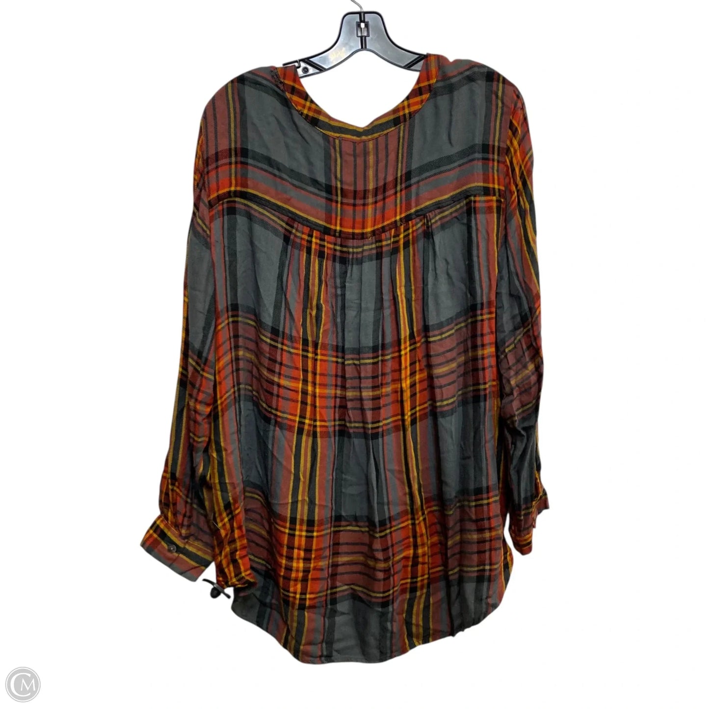 Top Long Sleeve By Jane And Delancey In Green & Orange, Size: 2x