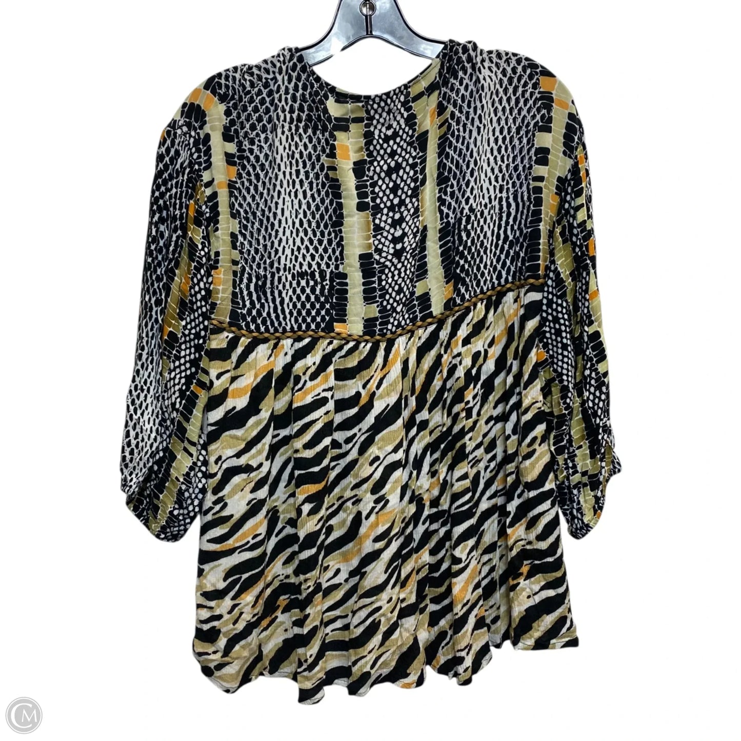 Top 3/4 Sleeve By Blank London In Black & Green, Size: S