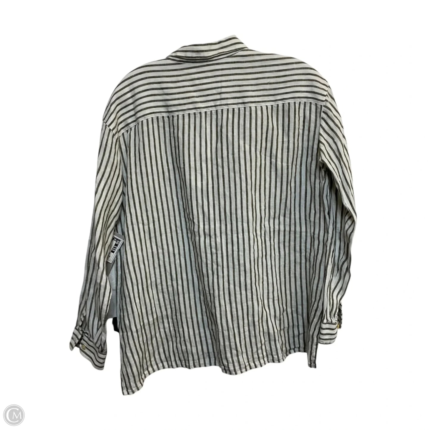 Top Long Sleeve By J. Jill In Green & White, Size: Mp