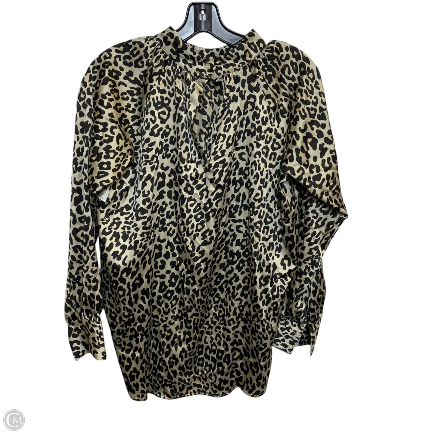 Blouse Long Sleeve By Loft In Animal Print, Size: Xs