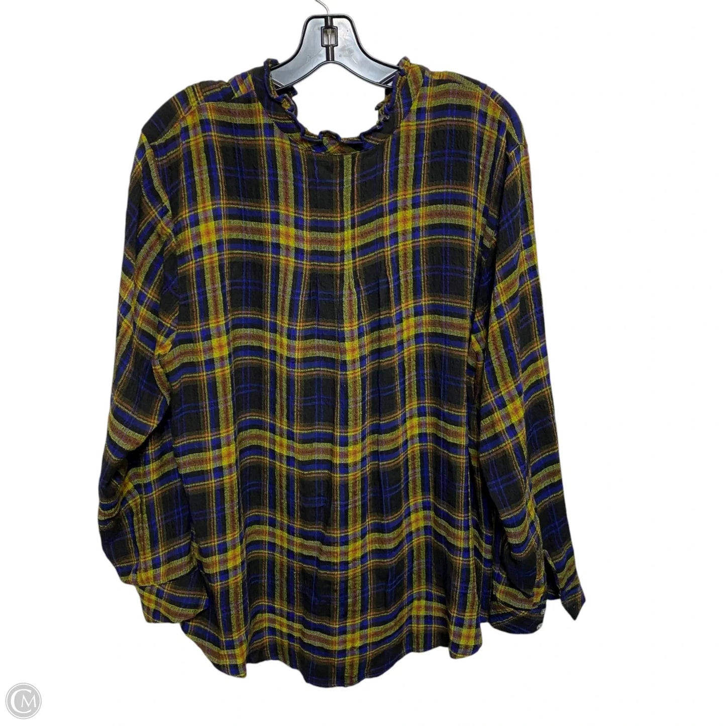 Top Long Sleeve By J. Jill In Blue & Green, Size: 2x