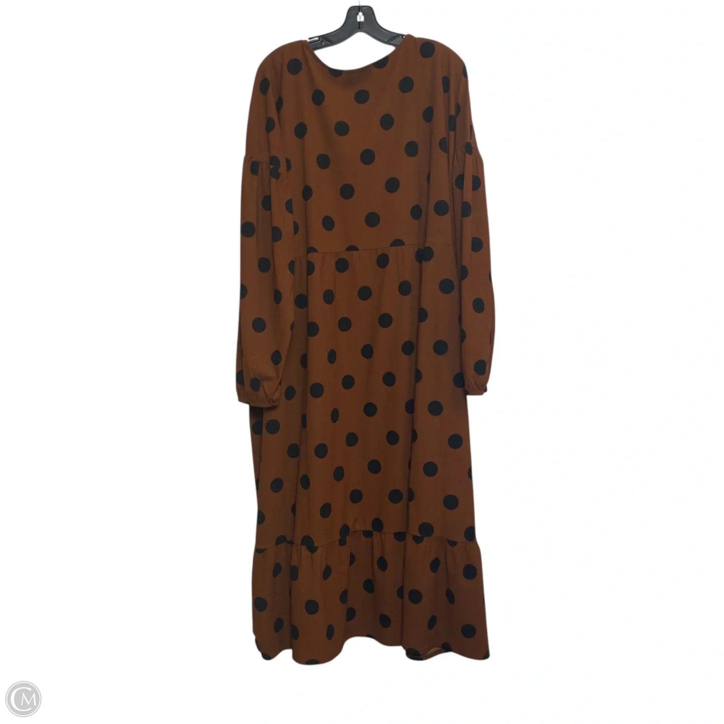 Dress Casual Midi By Asos In Brown, Size: 2x