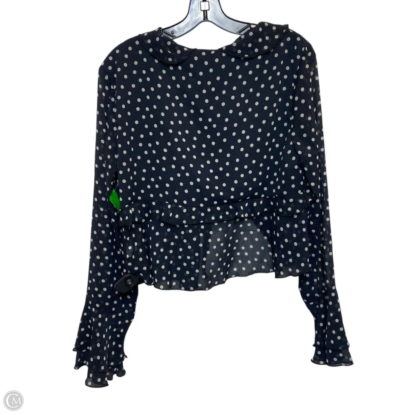 Top Long Sleeve By American Eagle In Black & White, Size: L