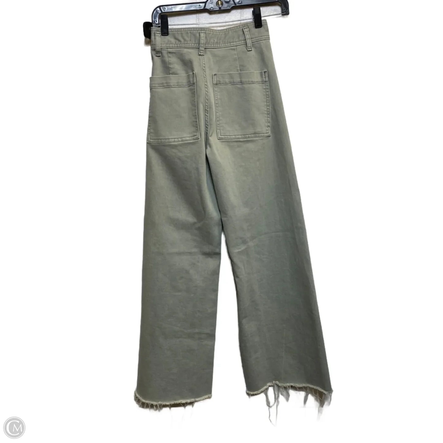 Jeans Wide Leg By Zara In Green Denim, Size: 2