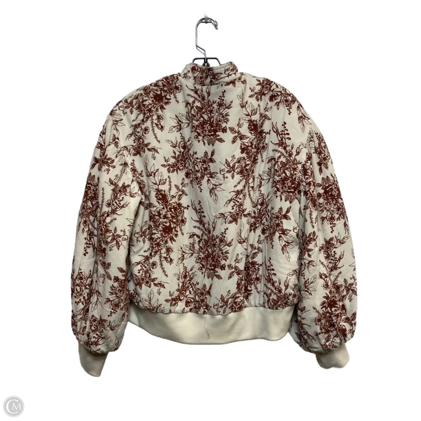 Jacket Puffer & Quilted By &merci In Brown & Cream, Size: L