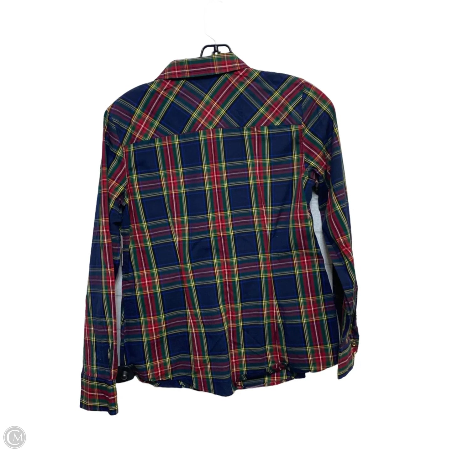 Top Long Sleeve By Talbots In Plaid Pattern, Size: S