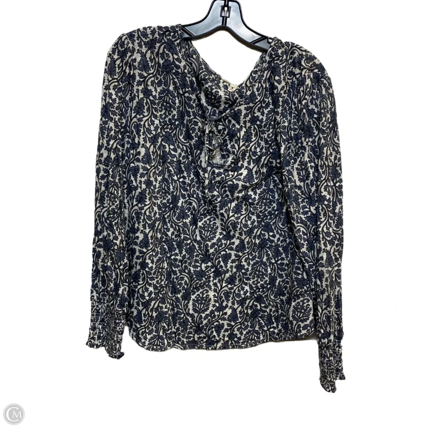 Top Long Sleeve By Lucky Brand In Cream & Grey, Size: Xl