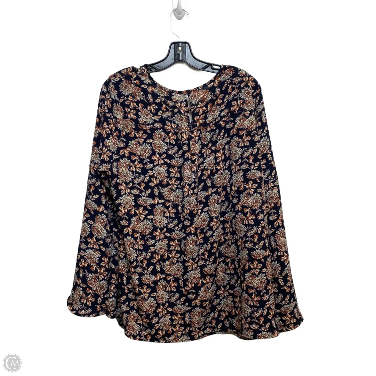 Top Long Sleeve By Entro In Blue & Orange, Size: L