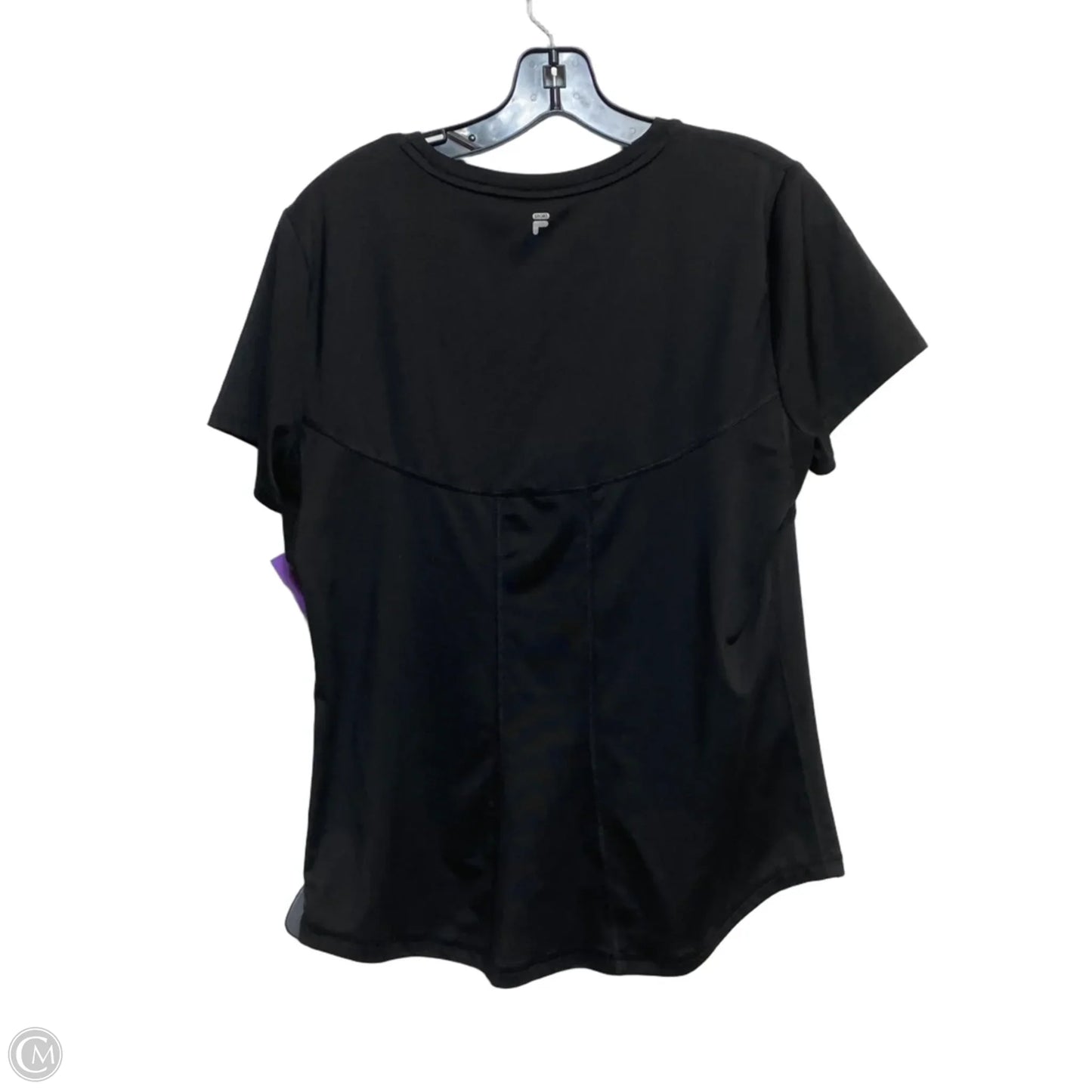 Athletic Top Short Sleeve By Fila In Black, Size: S