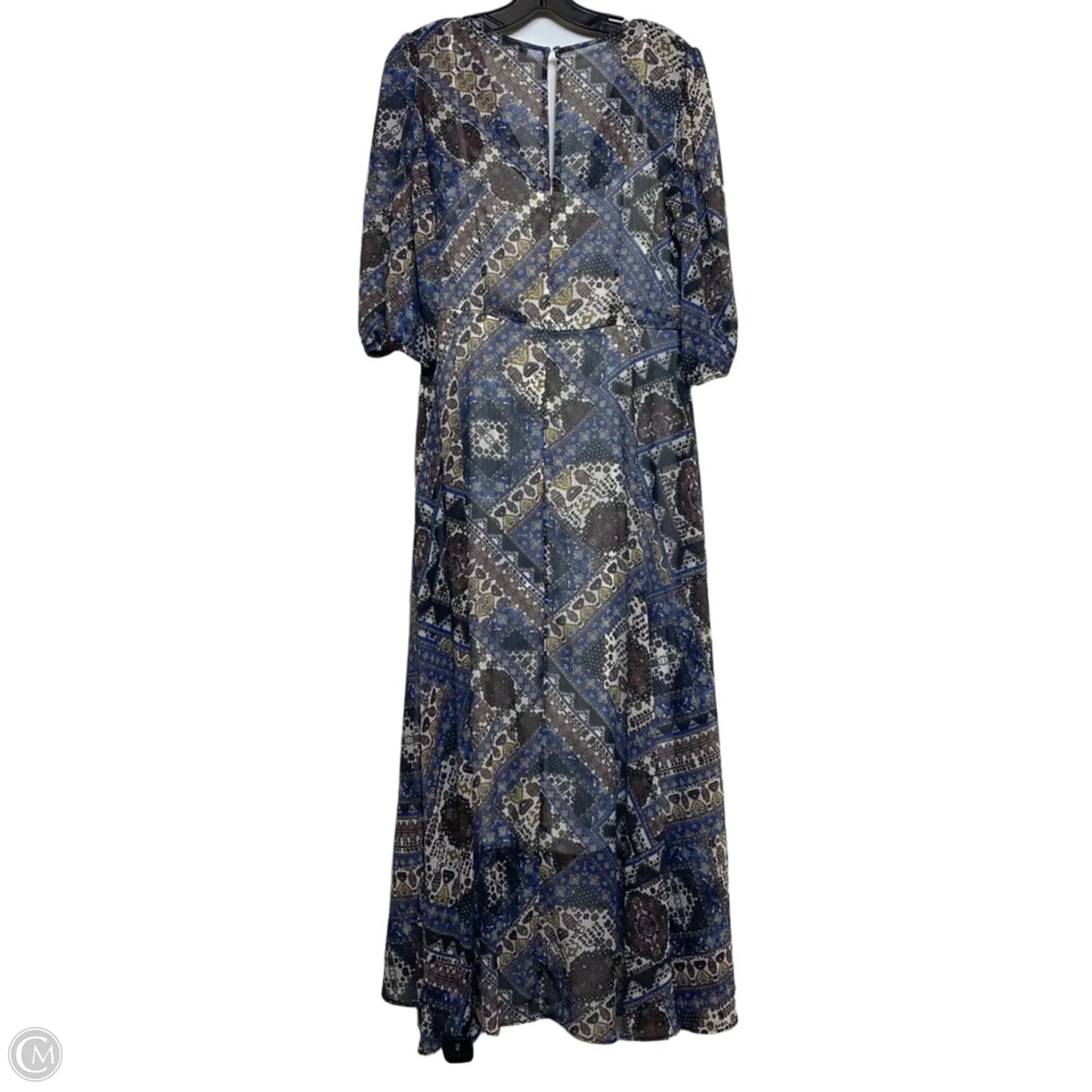Dress Casual Maxi By Calvin Klein In Blue & White, Size: M