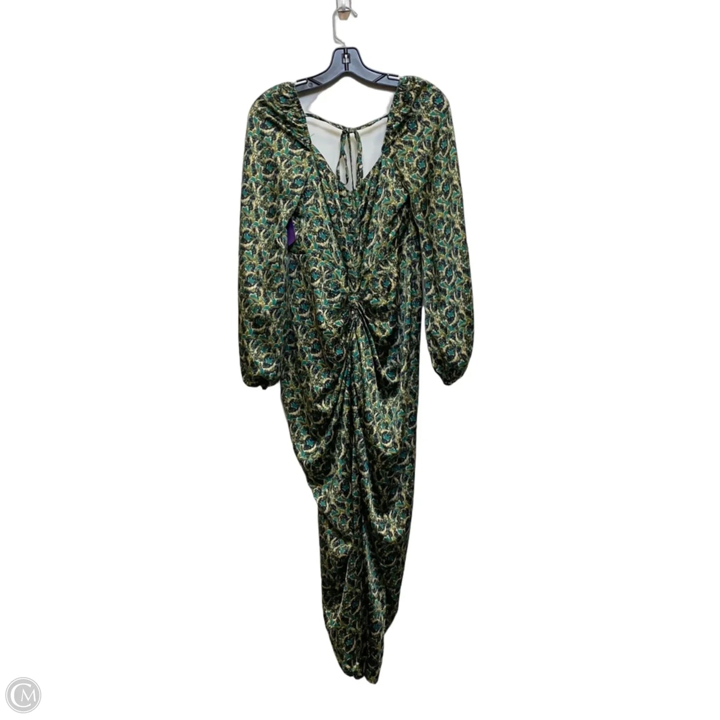 Dress Casual Maxi By Shein In Green & Tan, Size: M