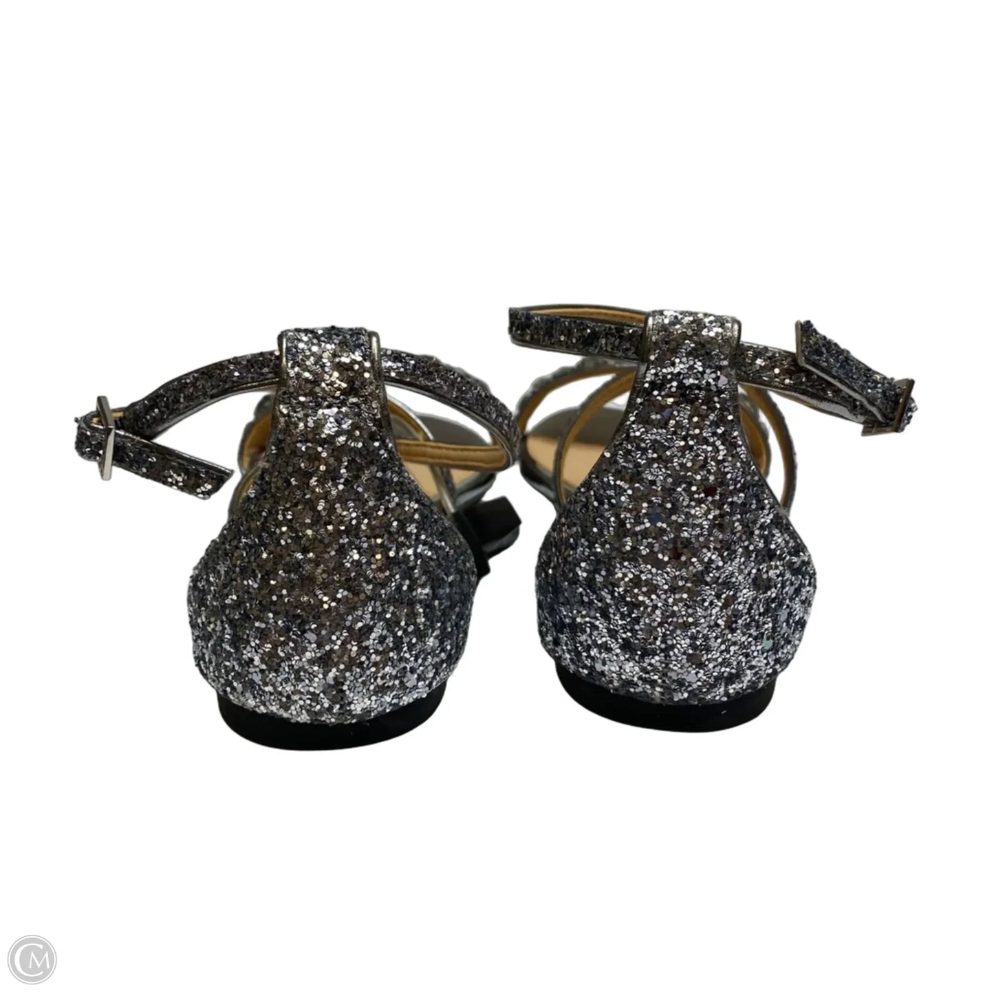 Sandals Designer By Badgley Mischka In Silver, Size: 7