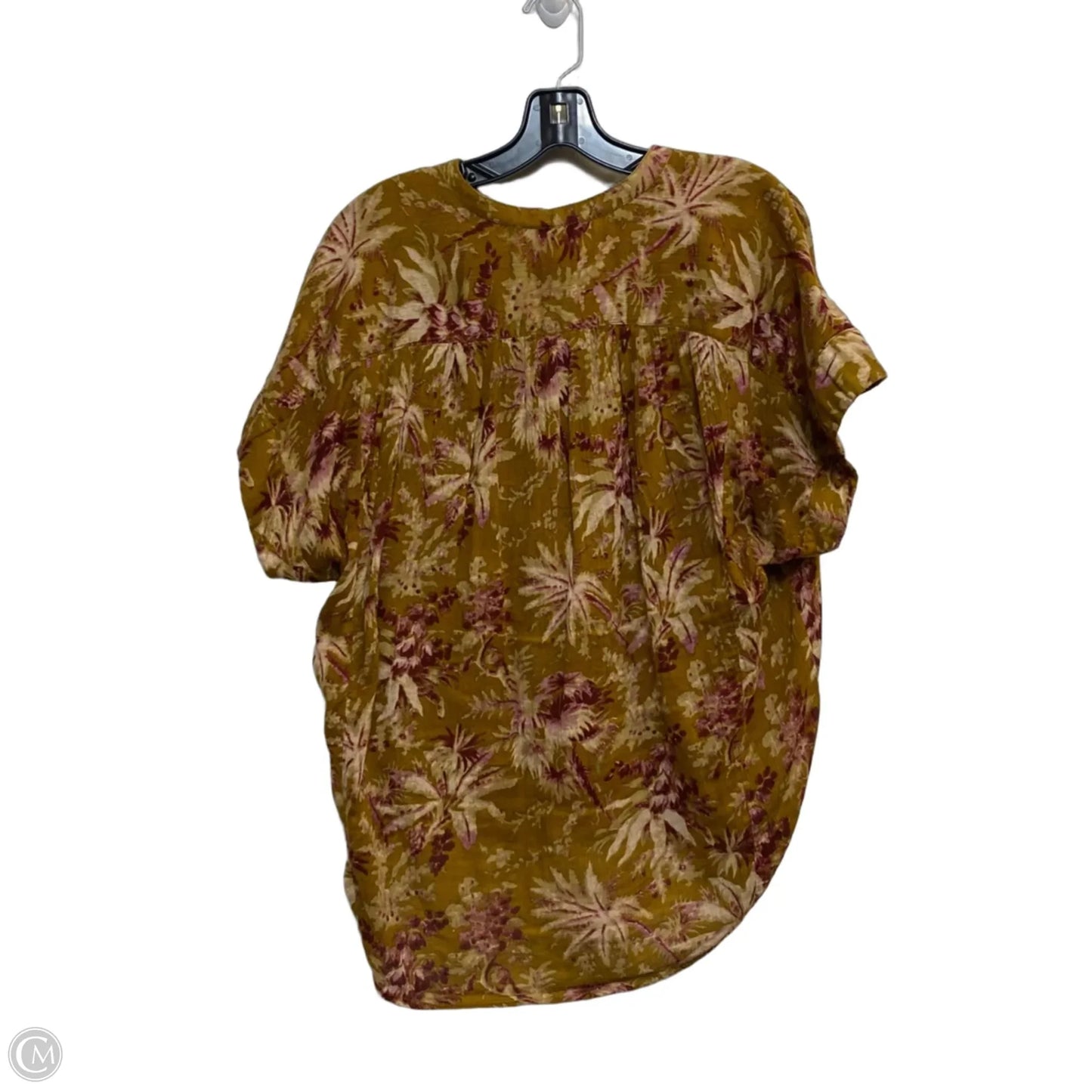 Top Short Sleeve By Pilcro In Brown & Pink, Size: Xxs