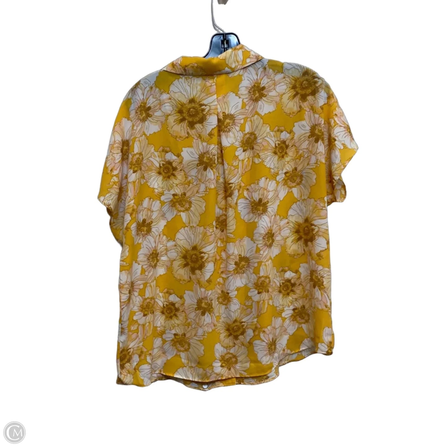 Top Short Sleeve By Maurices In Cream & Yellow, Size: L