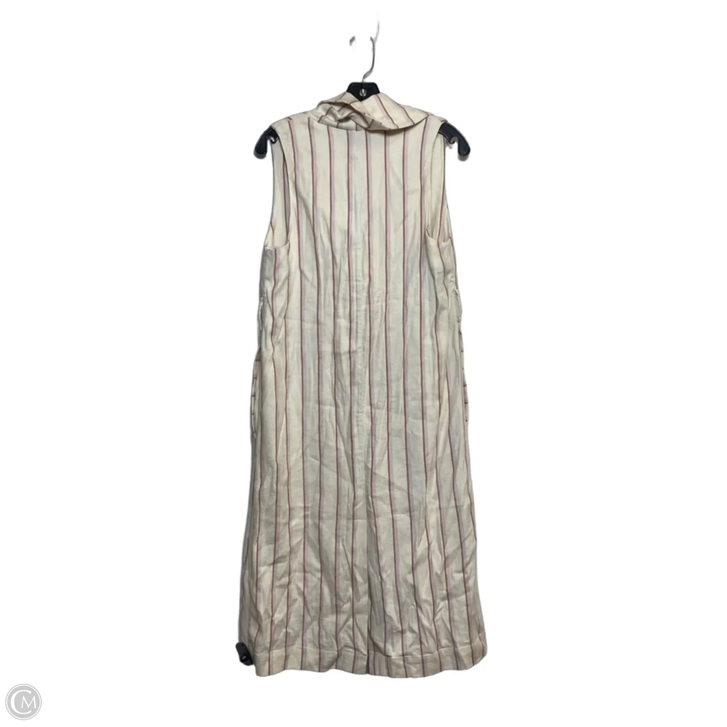 Dress Casual Midi By Anthropologie In Cream & Pink, Size: S