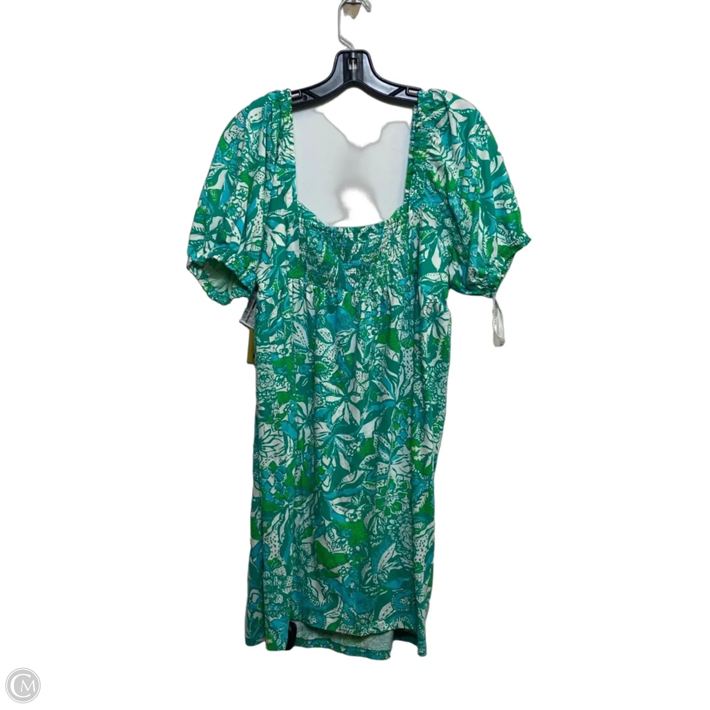 Dress Designer By Lilly Pulitzer In Green & White, Size: L