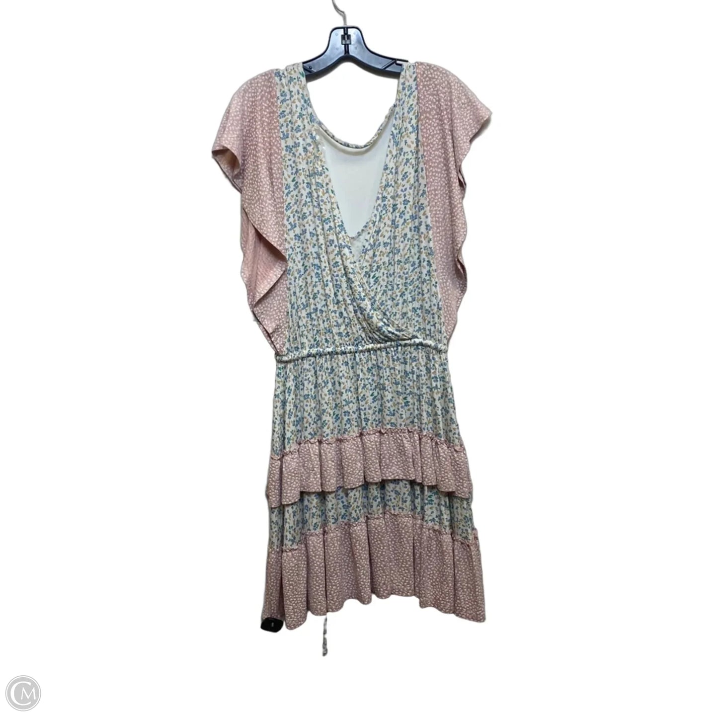 Dress Casual Short By Stitchdrop In Pink & White, Size: S