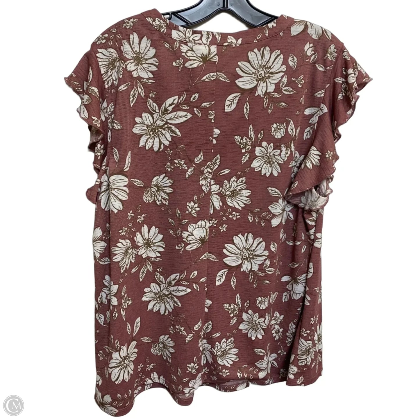 Top Sleeveless By Indigo Rose In Cream & Pink, Size: 1x