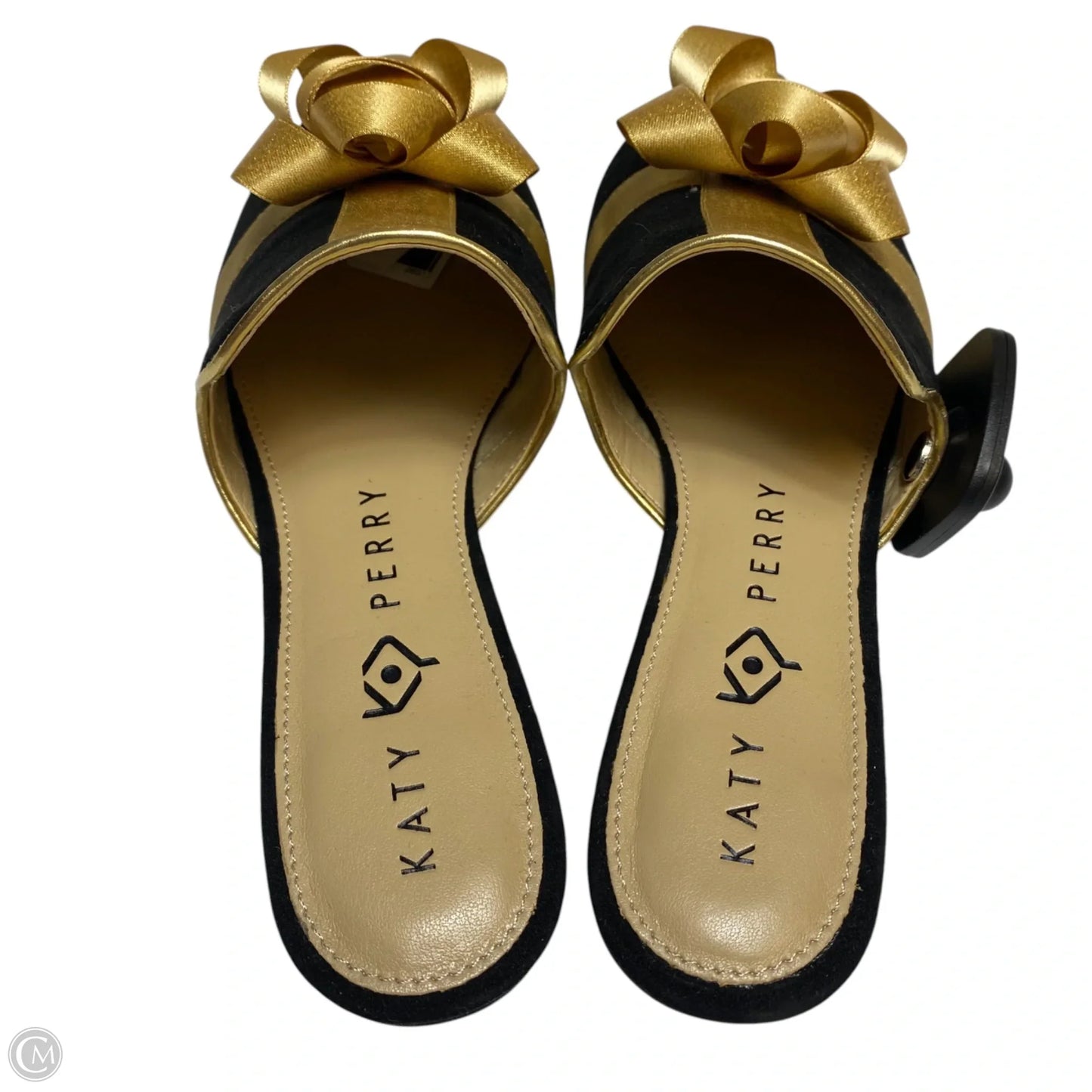 Shoes Flats By Katy Perry In Black & Gold, Size: 5.5